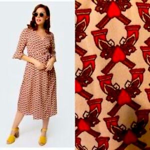 NWT Unique Vintage Hayden Guns and Hearts Wrap Dress